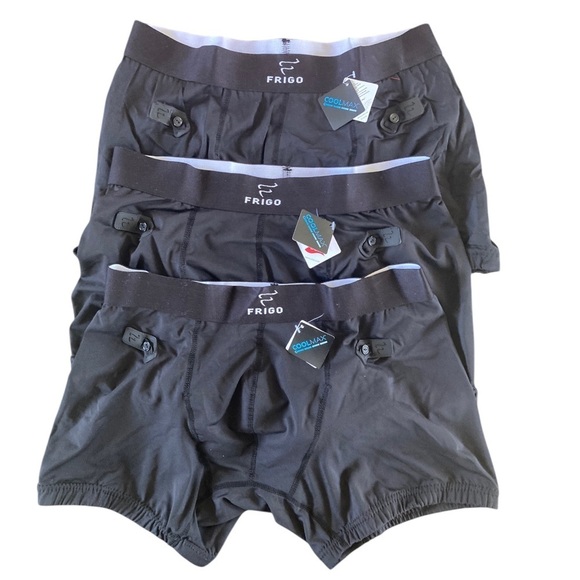 NEW men's Frigo 3 Pairs coolmax stretch collection trunks size Medium Black NWT - Picture 10 of 12